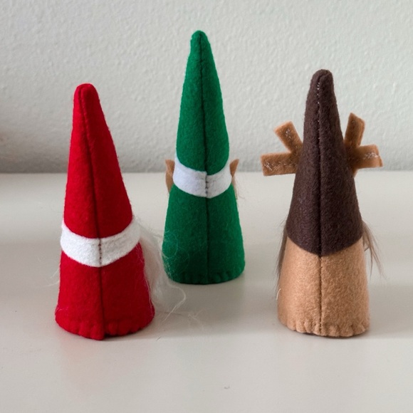 Mini Wool Felt Scandinavian Holiday Gnome Trio - Picture 2 of 6
